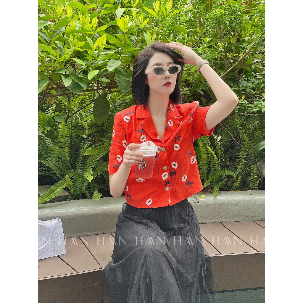 Áo sơ mi nữ cổ vest công sở HAANDESIGN chất liệu linen cao cấp, sợi vải cao cấp mềm mịn (SM11)