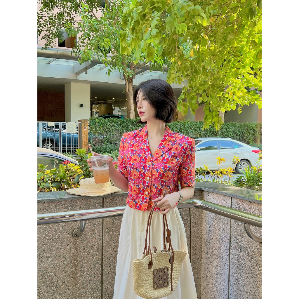 Áo sơ mi nữ cổ vest công sở HAANDESIGN chất liệu linen cao cấp, sợi vải cao cấp mềm mịn (SM11)