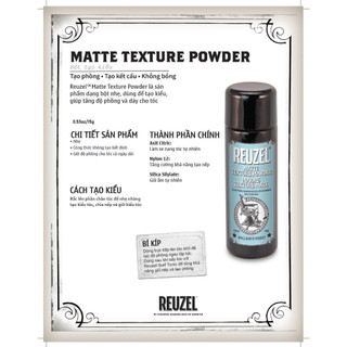 Bột tạo phồng REUZEL Matte Texture Powder - 15g