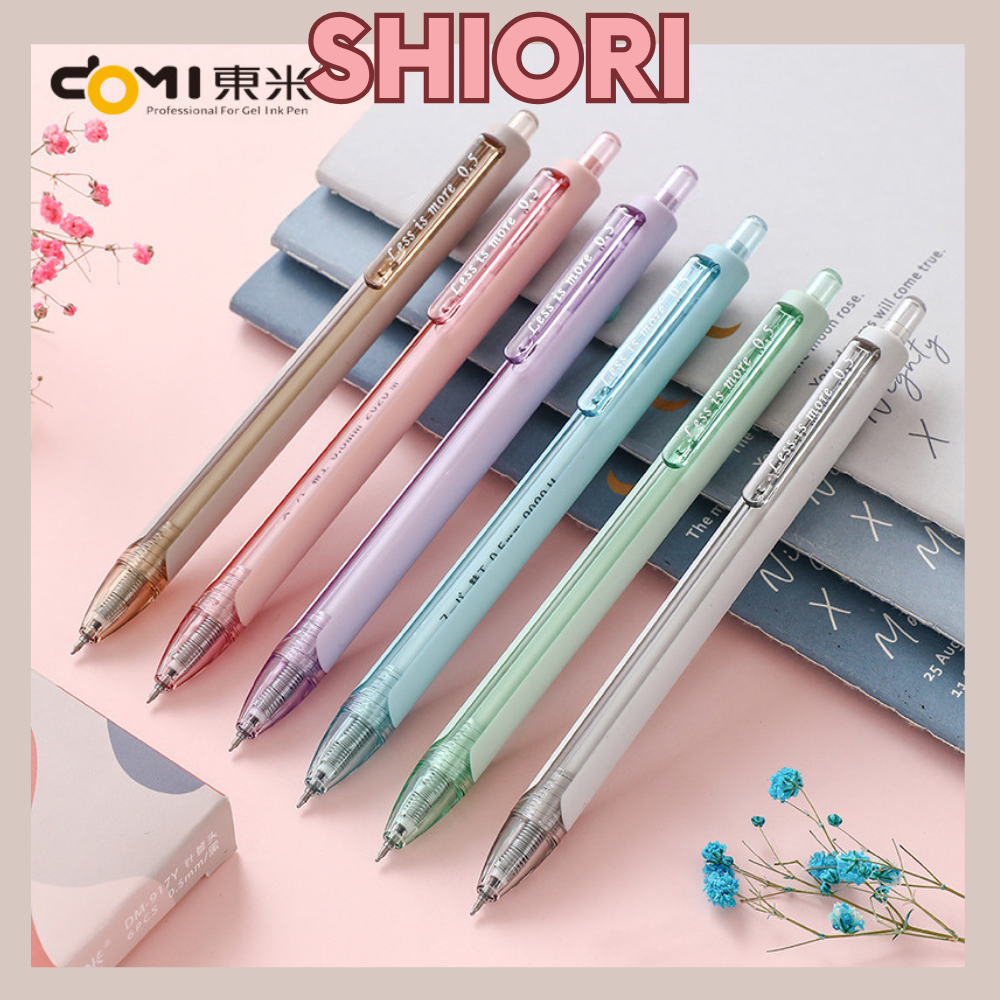 Bút bấm DOMI ngòi 0.5mm mực gel đen màu pastel xinh xắn-917 - Tiệm Bút ...