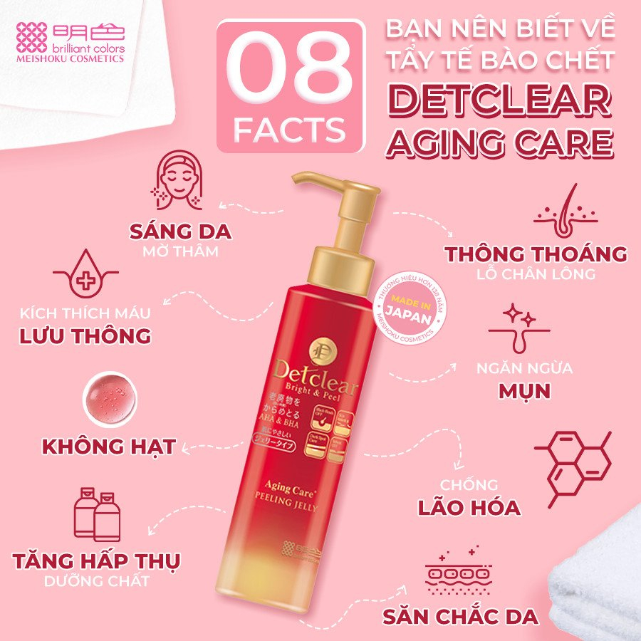 Ảnh Gel Tẩy Tế Bào Chết (Chăm Sóc Da Lão Hóa) Sáng Da & Mờ Thâm MEISHOKU Detclear Aging Care180ml 4