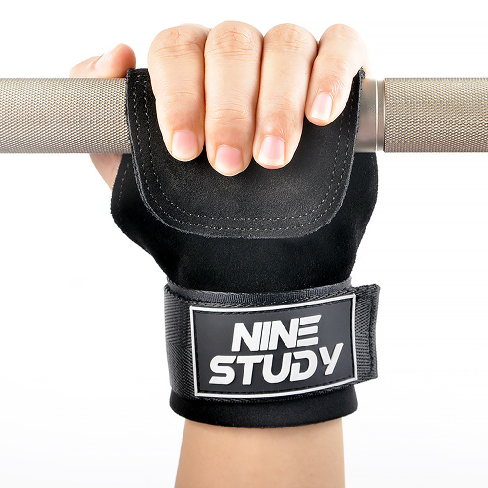 Găng Tay Tập GYM Da Lộn Lifting Strap NINE STUDY - Dây Kéo Xà, Kéo Lưng, Deadlift - Lifting Grips