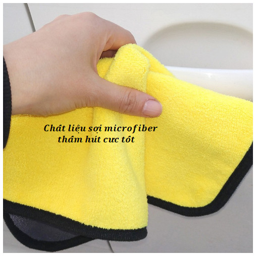Khăn Lau Xe 2 Mặt 30x30cm Cực Dày Không Đổ Lông Chuyên Dụng Cho Ô Tô Xe Hơi
