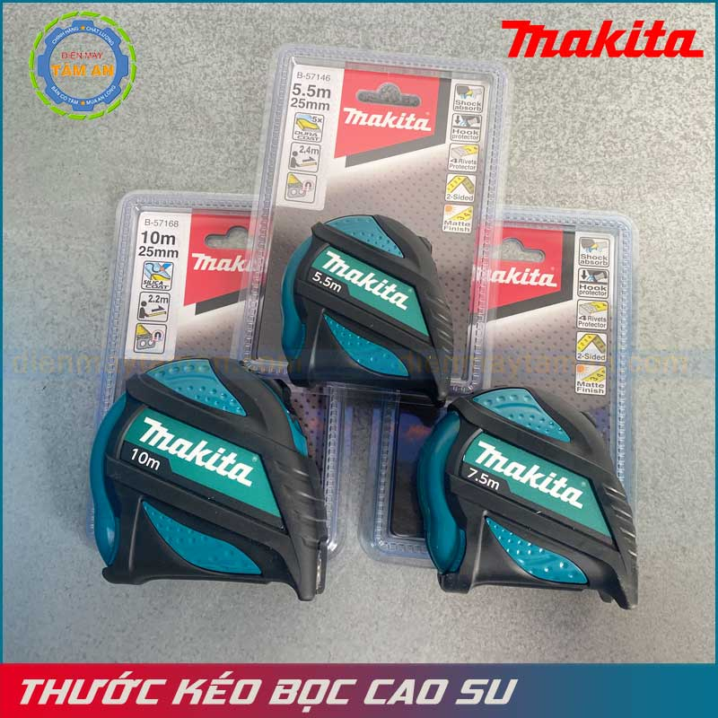 Thước cuộn makita bọc cao su chính hãng 5.5M 7.5M 10M B-57146 B-57152 B ...