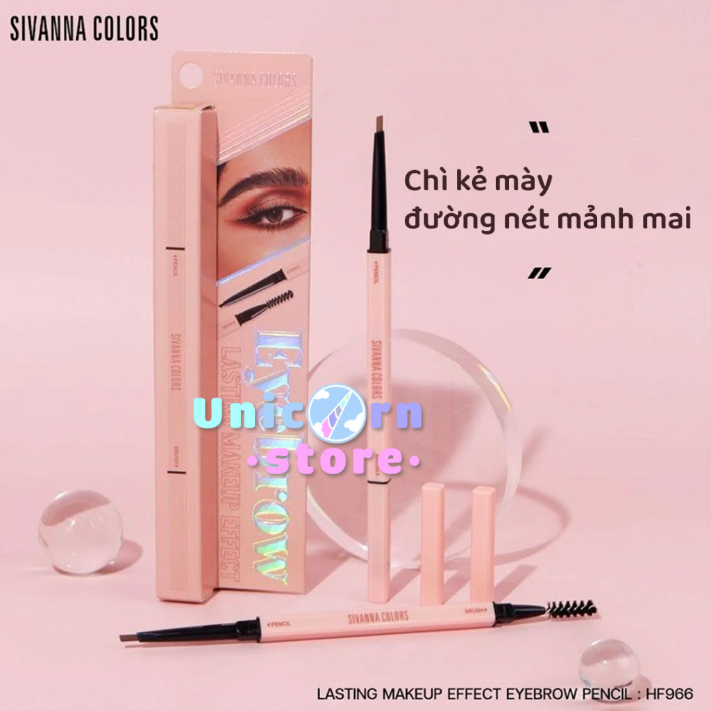 Chì Kẻ Mày 2 Đầu Trang Điểm Lâu Trôi Sivanna Eyebrow Lasting Makeup Effect HF966