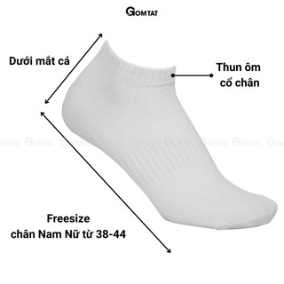 Tất vớ cổ ngắn nam nữ GOMTAT chất liệu cotton cao cấp, êm mềm đi mát, thiết kế thoáng khí - GOM-KLB-TRONNGAN