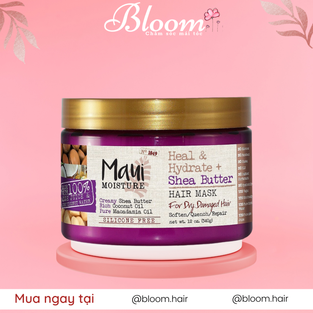 Mặt Nạ Tóc Maui Moisture Heal And Hydrate Shea Butter Hair Mask Dành Cho Tóc Khô And Hư Tổn 340g 5035