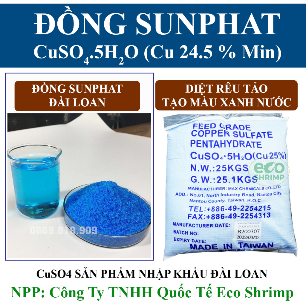 Tinh Thể Đồng Sunfat CuSO4 Đài Loan - Phèn Xanh Ngừa Nấm Cá - Đồng ...