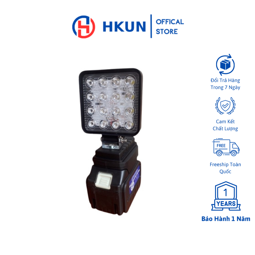 Đèn pin led dùng chung pin MAKITA 18v thiết kế bi cầu chiếu xa