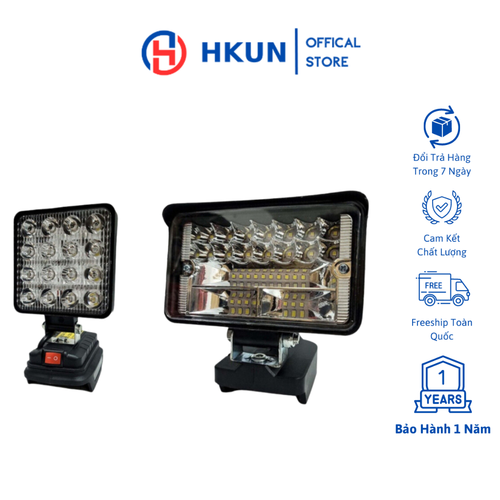 Đèn pin led dùng chung pin MAKITA 18v thiết kế bi cầu chiếu xa