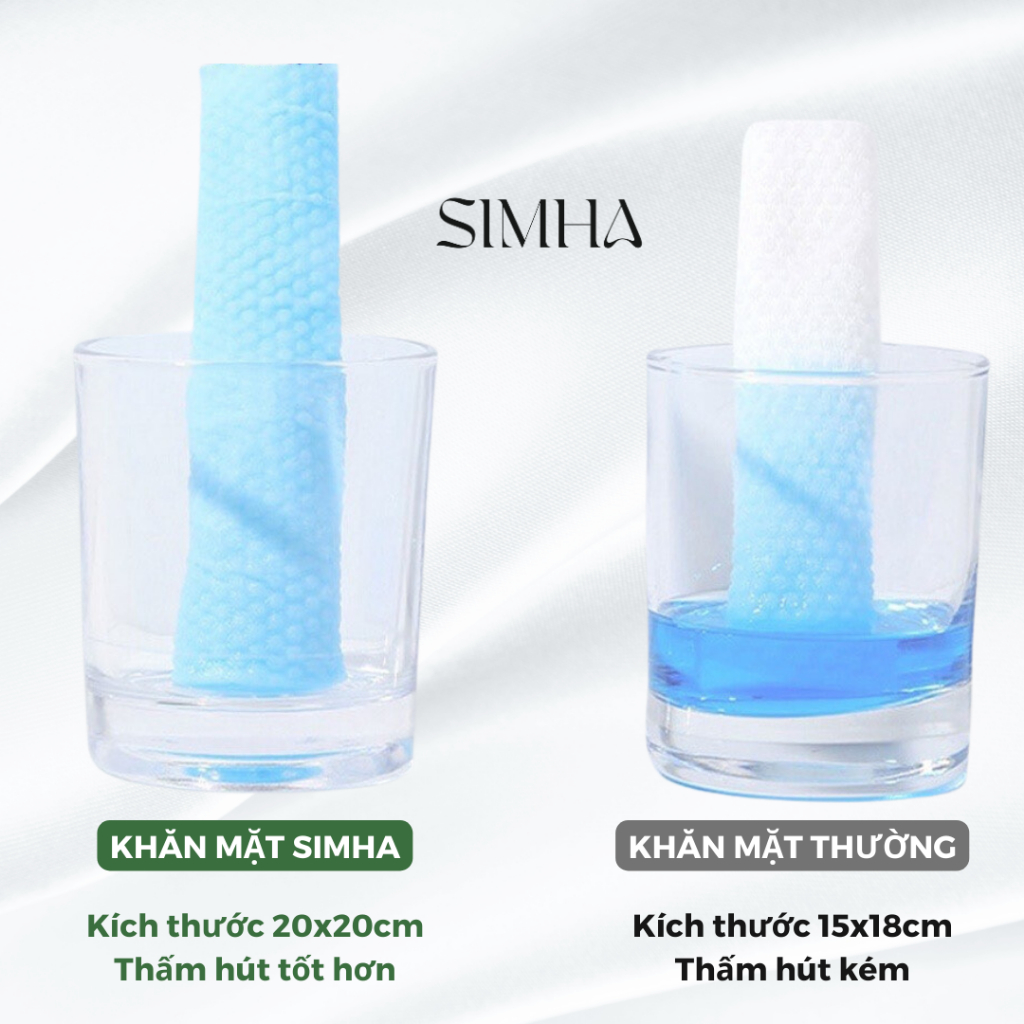 Khăn mặt khô SIMHA dùng 1 lần đa năng lau mặt tẩy trang mềm mịn với da
