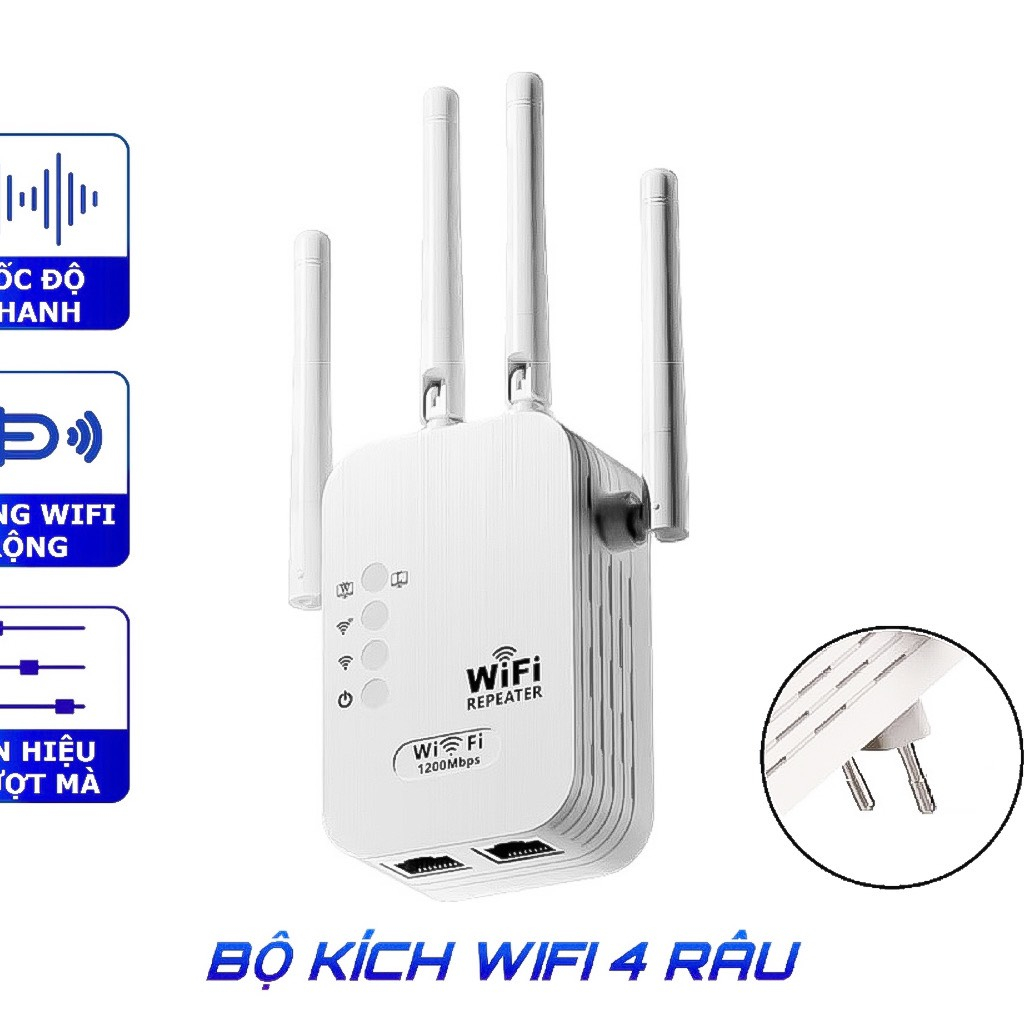 Kích Sóng Wifi 4 Râu Ăng Ten Phát Xuyên Tường Chuẩn N Tốc Độ 300mbps ...