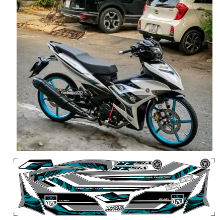 tem rời EXCITER 150C cao câp mẫu Y15zr đa dạng màu sắc