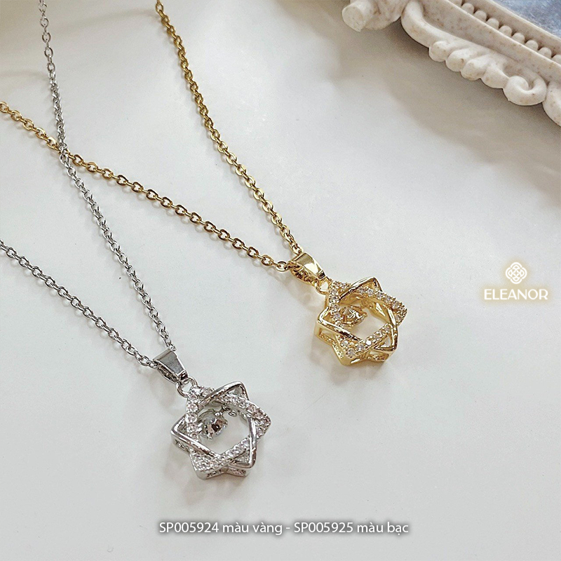 Dây chuyền nữ titan Eleanor Accessories mặt đính đá hình ngôi sao phụ kiện trang sức vòng cổ 5924