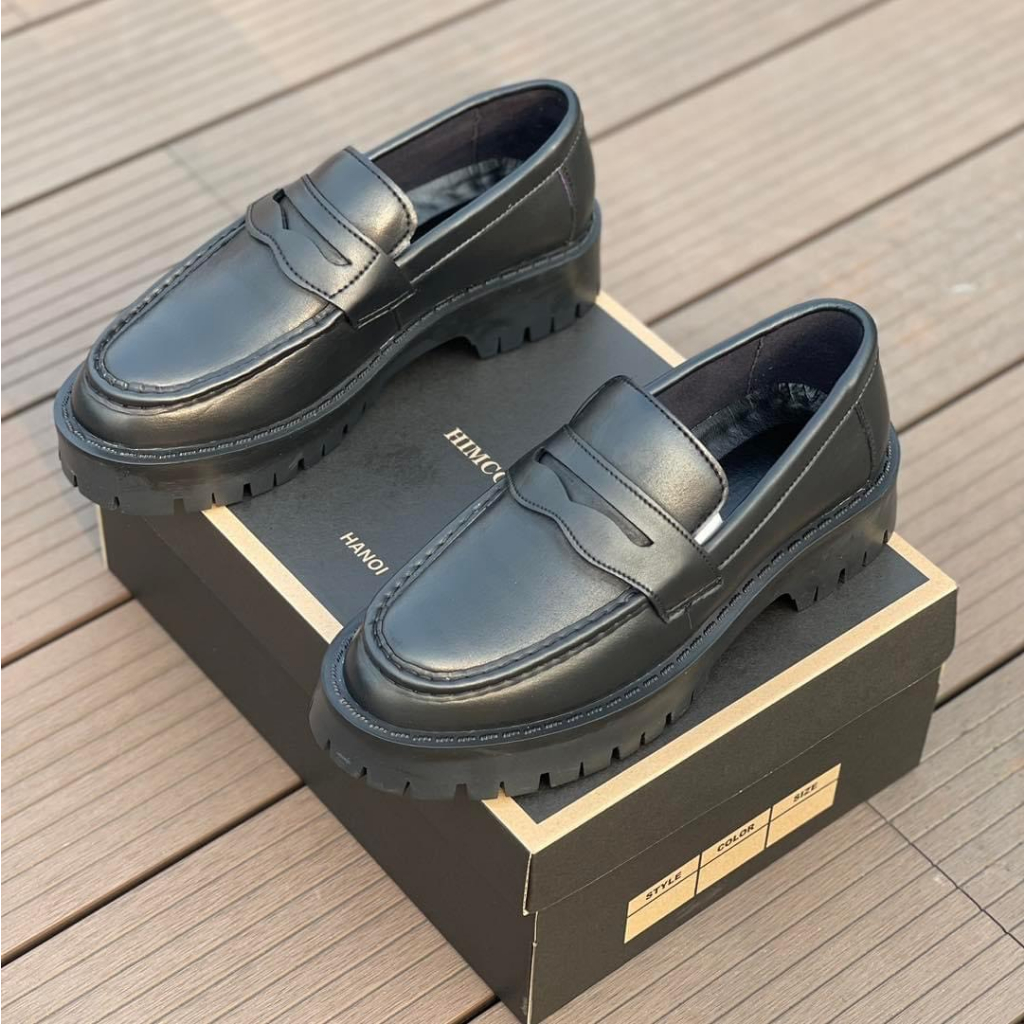 Giày Lười Nam Loafer Da Xít Đế Chucky Màu Đen, Giày Da Nam Kiểu Dáng Công Sở Cao Cấp Mã 2526 - Xưởng Giày Chelsea Boot