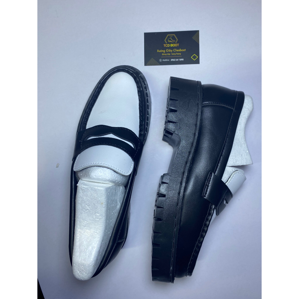 Giày Lười Nam Loafer Da Xít Đế Chucky Màu Đen, Giày Da Nam Kiểu Dáng Công Sở Cao Cấp Mã 2526 - Xưởng Giày Chelsea Boot