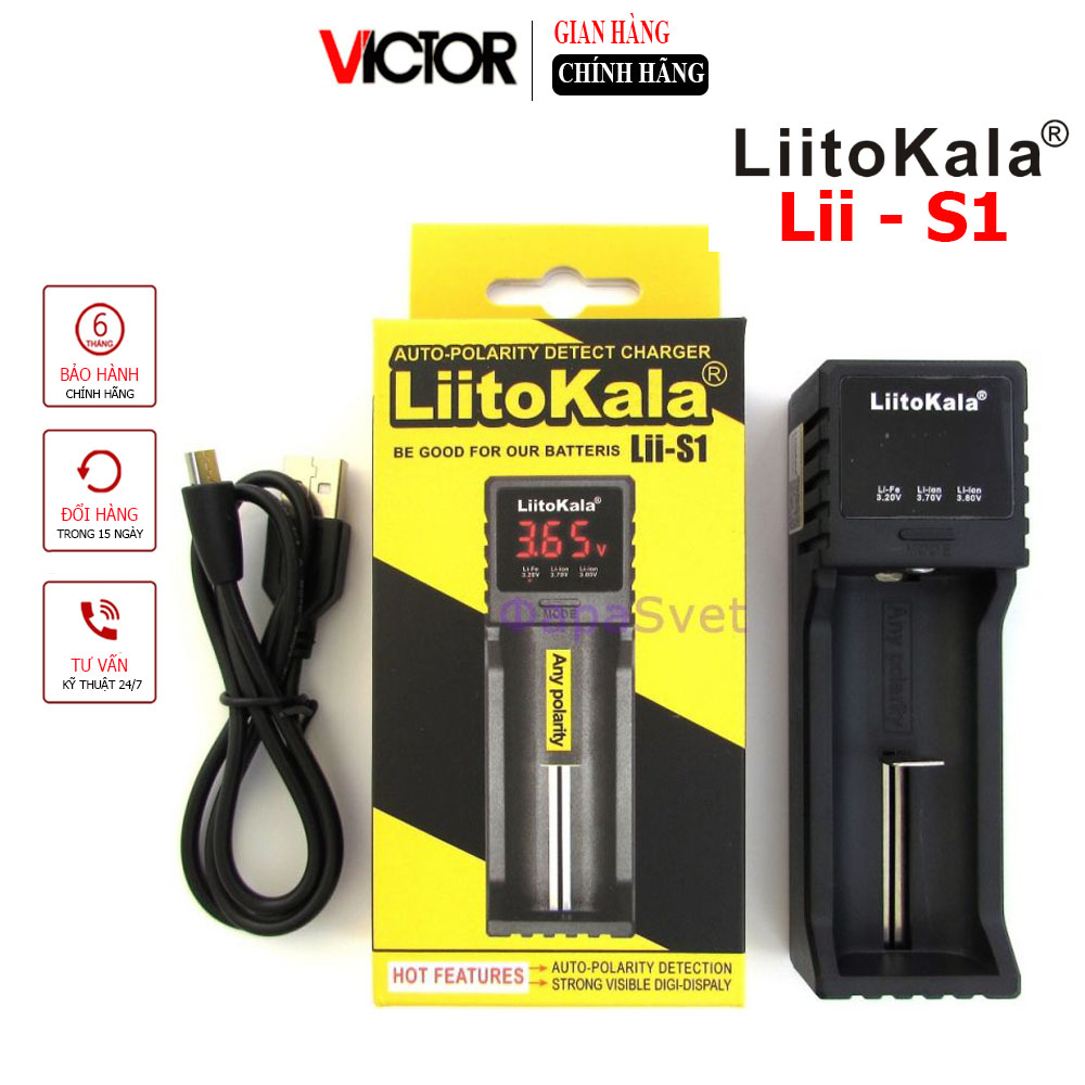 Bộ Sạc Pin Liitokala Lii-S1 chính hãng - Sạc đa năng phát hiện phân cực ...