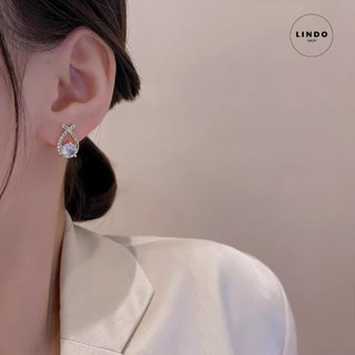LD53 Bông Tai Giọt Lệ LINDO, Bông Tai Nữ Thời Trang Phong cách Thanh Lịch Thích Hợp Đeo Nhiều Dịp