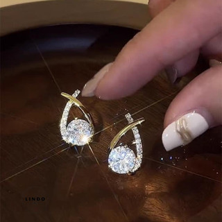 LD53 Bông Tai Giọt Lệ LINDO, Bông Tai Nữ Thời Trang Phong cách Thanh Lịch Thích Hợp Đeo Nhiều Dịp