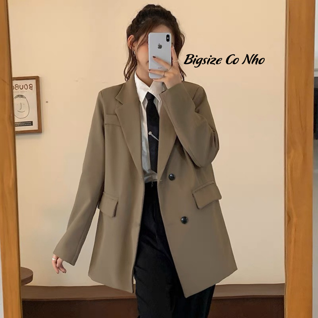Áo Khoác Blazer Nữ Tay Dài Thời Trang Bigsize,Áo Vest Nữ Màu Đen Nâu Tây Phong Cách Hàn Quốc VET6