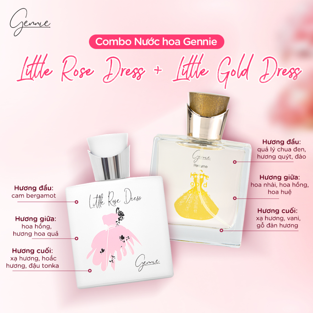 Ảnh Bộ đôi Nước hoa Nữ Gennie Little Rose + Gold Dress 50ml 1