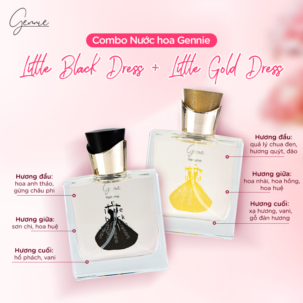 Ảnh Bộ đôi Nước hoa Nữ Gennie Little Black + Gold Dress 50ml 1