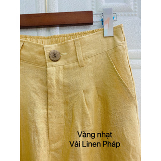 JUNE LINEN. Quần dài ống suông LINEN PHÁP. Chất vải xịn nhất của Linen. Lưng cao.