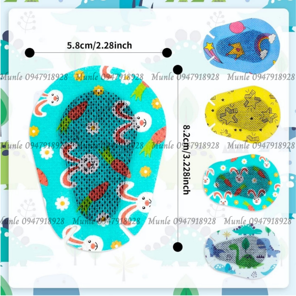 Miếng Dán Mắt Munle Hoạt hình 3 Dùng Một Lần Đóng Gói Riêng Cho Trẻ Em Tập Nhược Thị