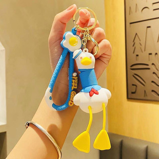 Móc khoá vịt rút lò xo
