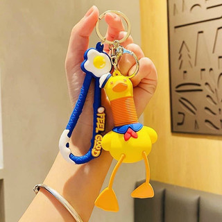 Móc khoá vịt rút lò xo