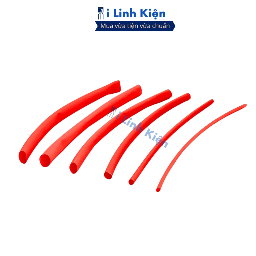 Ống gen co nhiệt cách điện màu đỏ 1mm-10mm dài 5 mét chất lượng cao ilinhkien.