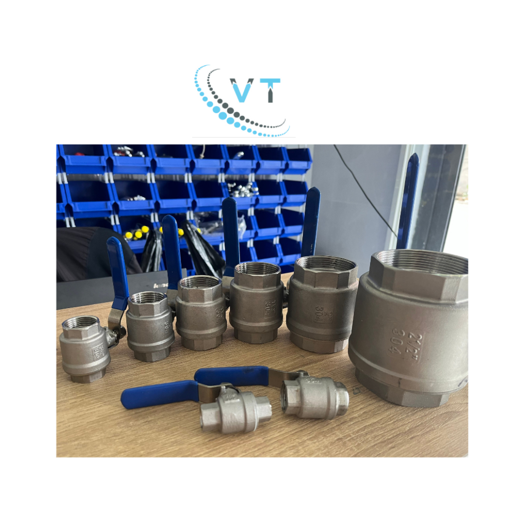 Van Bi Inox 304 2 Mảnh Cao Cấp DN8 DN10 DN15 DN20 DN25 DN32