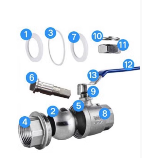 Van Bi Inox 304 2 Mảnh Cao Cấp DN40 DN50 DN65