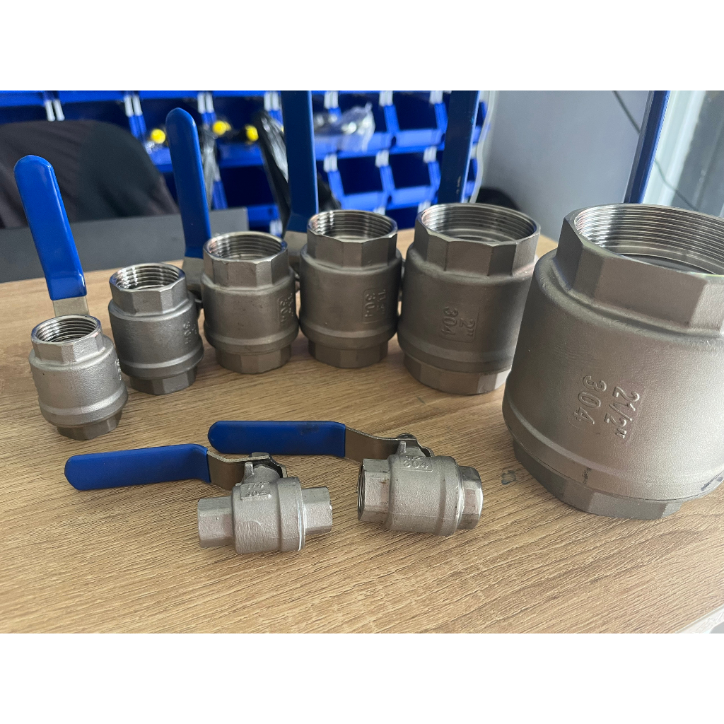 Van Bi Inox 304 2 Mảnh Cao Cấp DN8 DN10 DN15 DN20 DN25 DN32