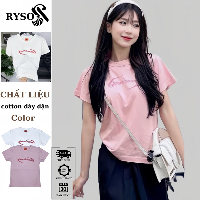 Áo Baby Tee Raplan in hình chất liệu 100% cotton Form Fit Phối Tay RYSO FASHION