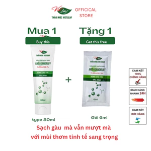 Dầu gội sạch gàu giảm nấm ngứa Thảo Mộc Vietleaf Anti-dandruf 80ml VIETLEAF-DGSG80