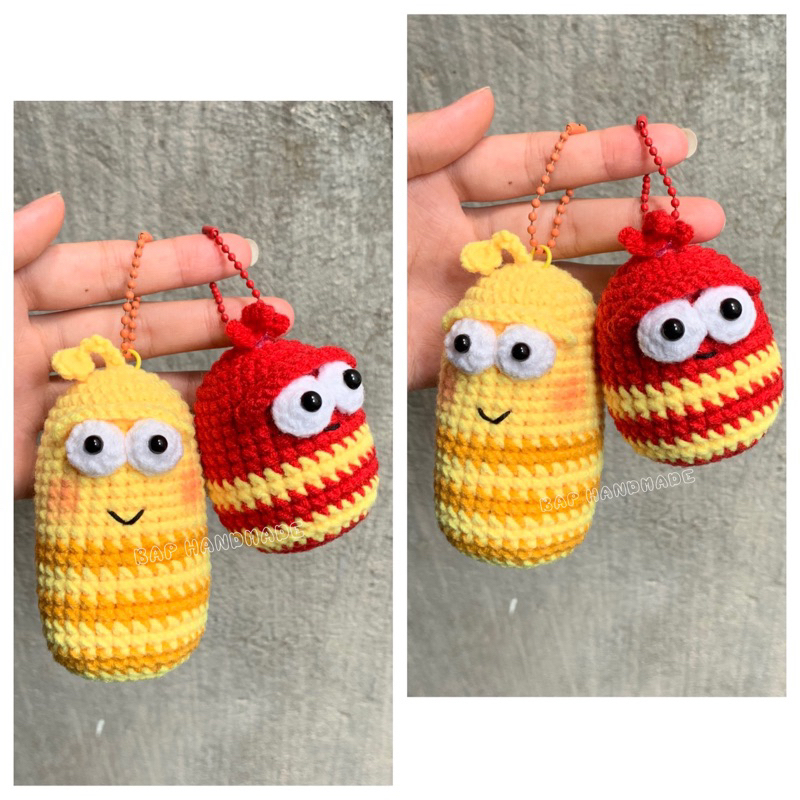 📌 Đôi Móc khoá Lavar đỏ/ vàng bằng len handmade | Shopee Việt Nam
