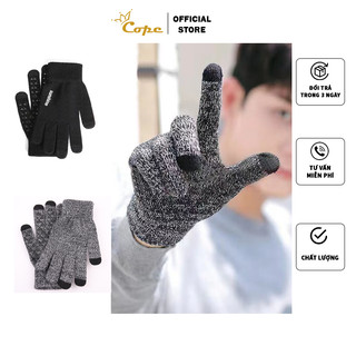 Găng tay len lái xe máy mùa đông, găng tay nam nữ chống trơn trượt Cope88