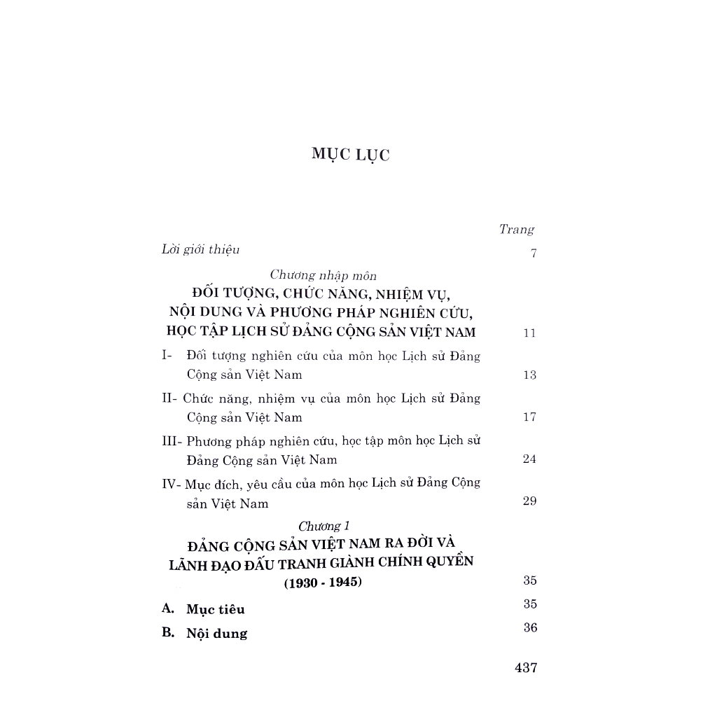 Ảnh Sách - Giáo Trình Lịch Sử Đảng Cộng Sản Việt Nam (Dành Cho Bậc Đại Học Hệ Không Chuyên Lý Luận Chính Trị) 1