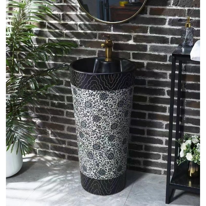 Chậu sứ mỹ thuật|lavabo mỹ thuật|Lavabo trụ cổ điển | Shopee Việt Nam