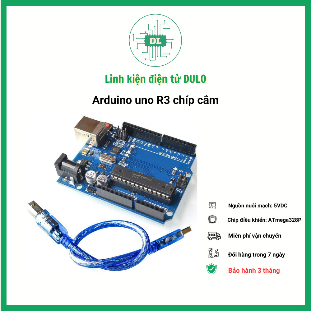 Mạch Arduino Uno R3 Atmega328p Ch340 Chip Cắm Kèm Cap Shopee Việt Nam