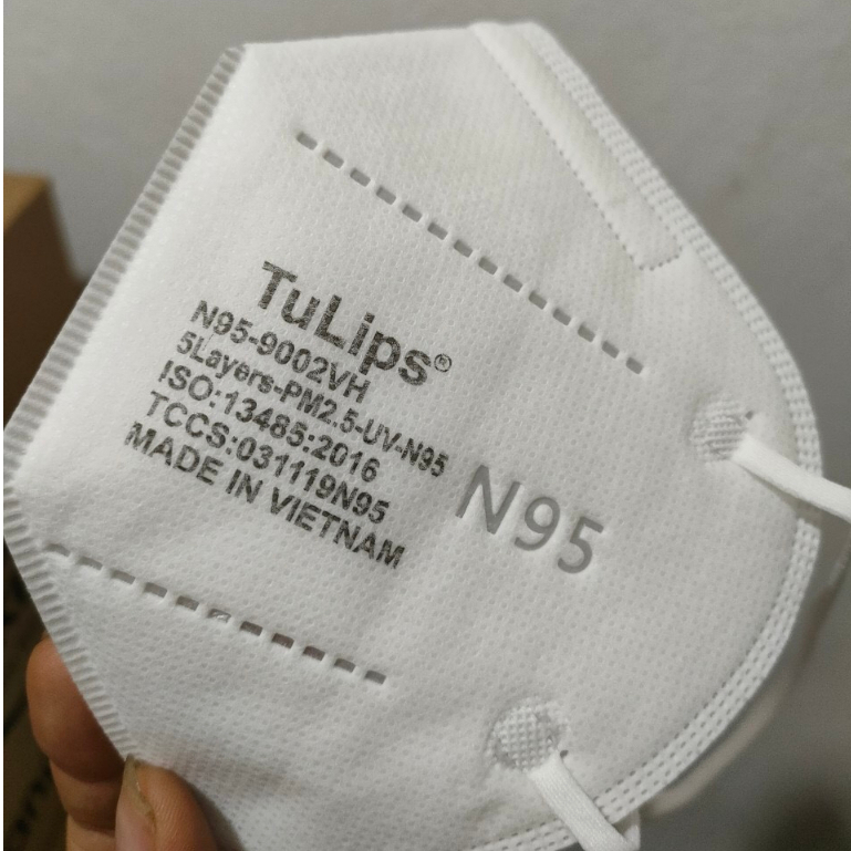Combo 10 cái khẩu trang 3DN95 không van Tulips người lớn chống bụi mịn, chống tia UV,  kháng khuẩn
