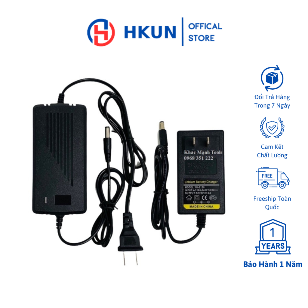 Sạc Adaptor 21v cho máy cầm tay chạy pin, nguồn ra 21V 0.8A - 21V 1.2A