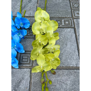 Hoa lan hồ điệp vải 9 bông, lan xoăn hồ điệp decor - Hoa lụa Hạnh Hoan