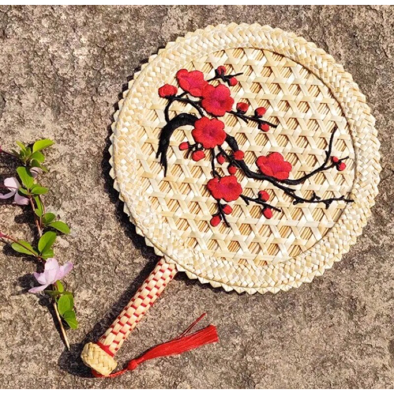 Quạt thời trang vintange trúc đào 🌿
