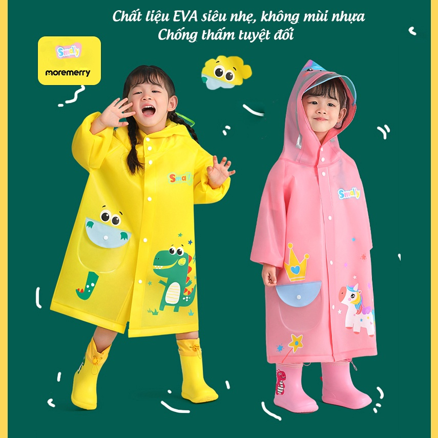 Ảnh Áo Mưa Cho Bé Kèm Vành Mũ Áo Mưa Trẻ Em Cao Từ 80 - 140 Cm Chất Liệu Eva Chông Nước Tốt Siêu Nhẹ Cleacco AMTE Boro Sport 3