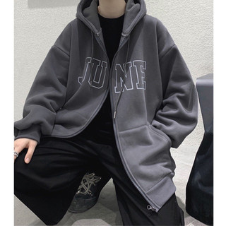 Áo Khoác Jacket Hoodie Zip Nỉ Thu Đông Nam Nữ JUNE Unisex Form Rộng