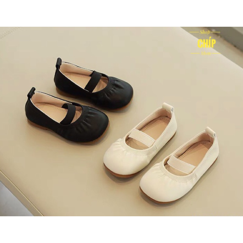 giày búp bê bé gái giày bệt cho bé da PU mềm êm chân có thun chống tuột kiểu dáng hàn quốc nhẹ QCCC full box 797