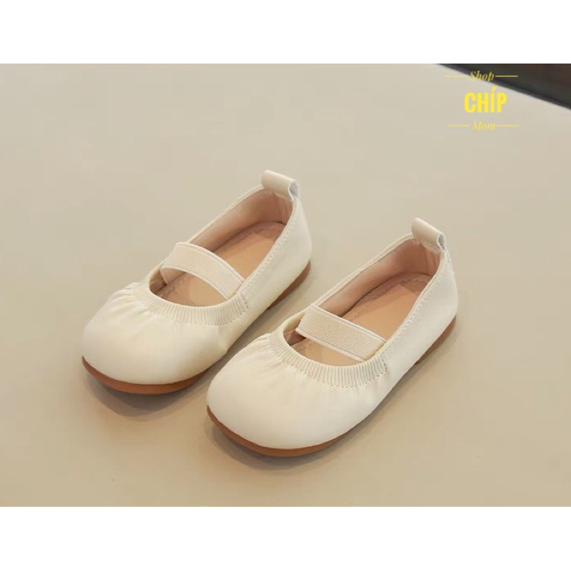 giày búp bê bé gái giày bệt cho bé da PU mềm êm chân có thun chống tuột kiểu dáng hàn quốc nhẹ QCCC full box 797