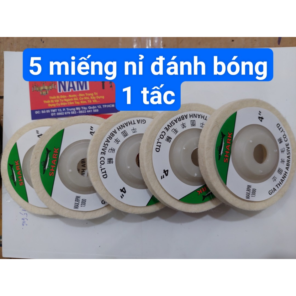 Bộ 5 miếng nỉ đánh bóng inox,Miếng nỉ đánh bóng kính, inox size 4-inch ...